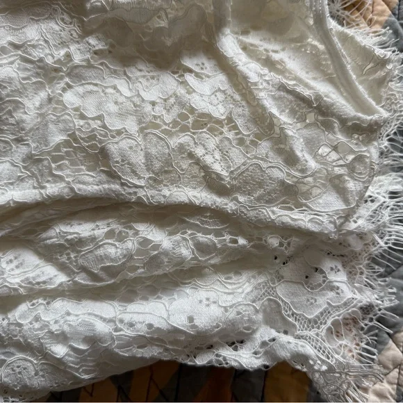Lulu's white lacy mini dress - Picture 5 of 6